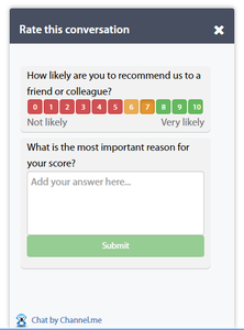 Channelme Chat NPS Visitor